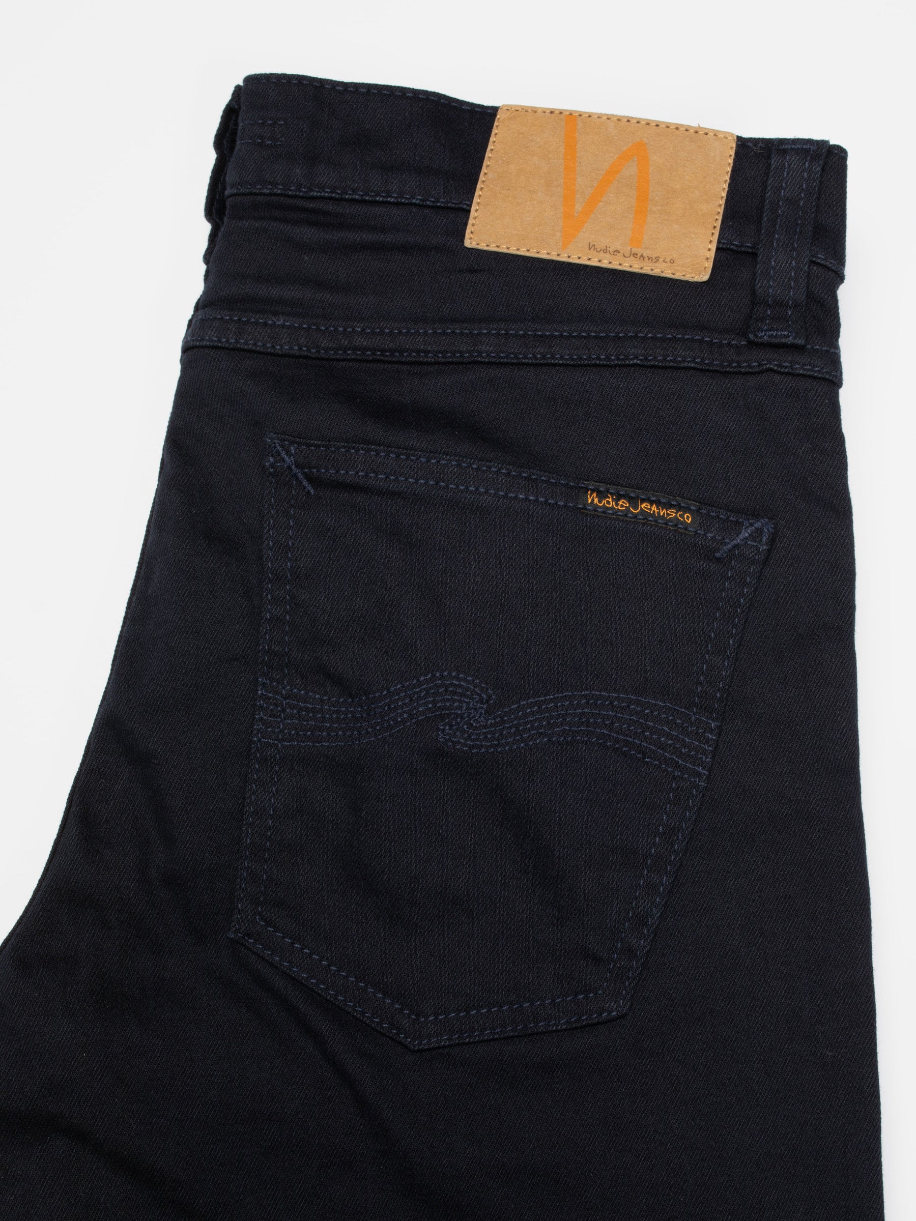 jeans lean dean nudie nudiejeans nudie jeans everblue tapered fit stretch denim dragkedja blå navy blue fri frakt stenungsund