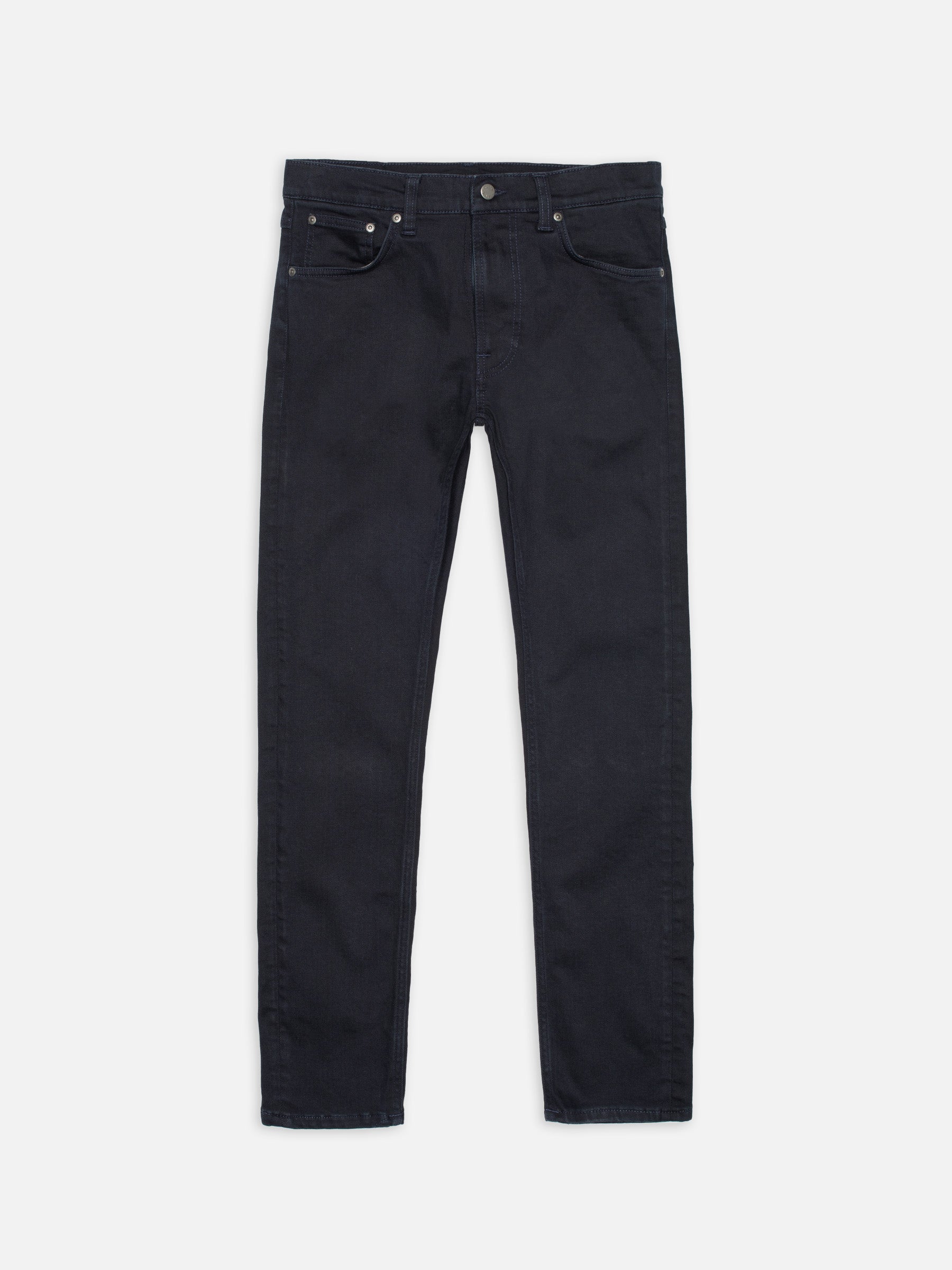 jeans lean dean nudie nudiejeans nudie jeans everblue tapered fit stretch denim dragkedja blå navy blue fri frakt stenungsund