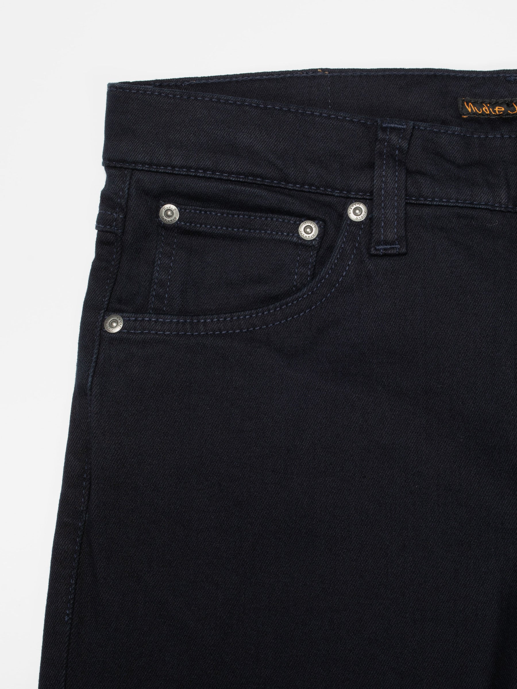 jeans lean dean nudie nudiejeans nudie jeans everblue tapered fit stretch denim dragkedja blå navy blue fri frakt stenungsund