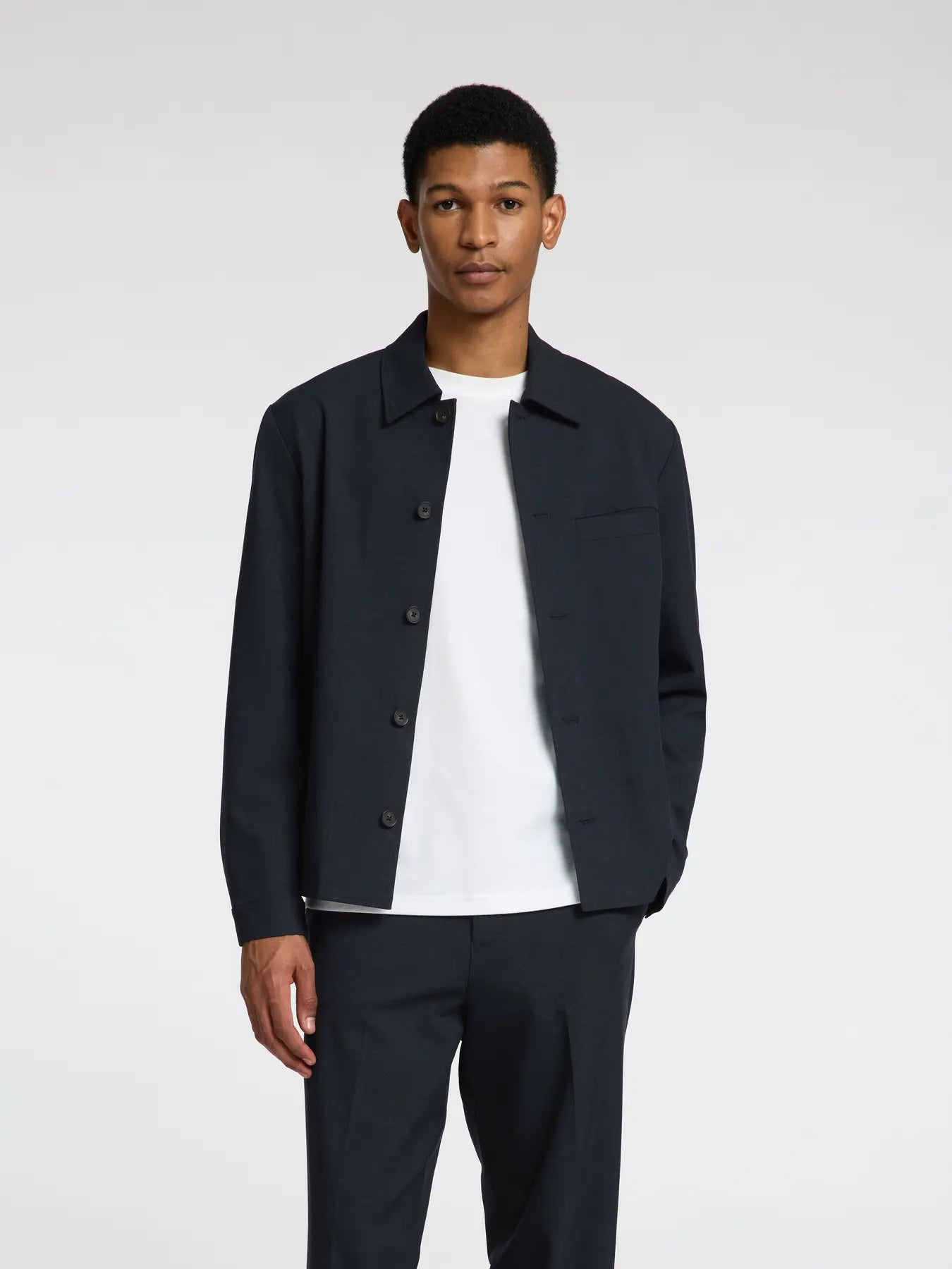 overshirt selected homme robert overshirt regular fit stretch kavaj dark sapphire navy blue överskjorta jacka