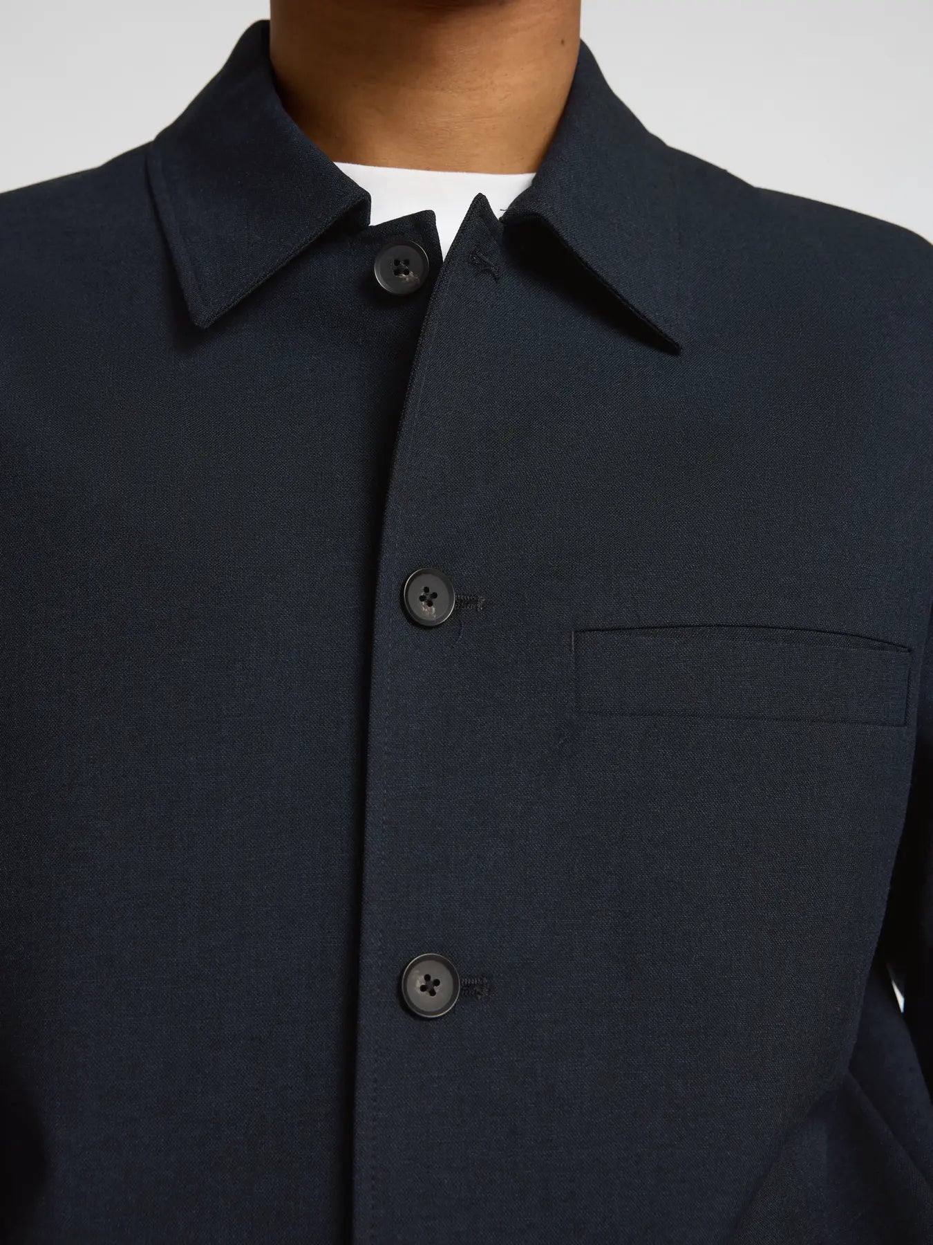 overshirt selected homme robert overshirt regular fit stretch kavaj dark sapphire navy blue överskjorta jacka