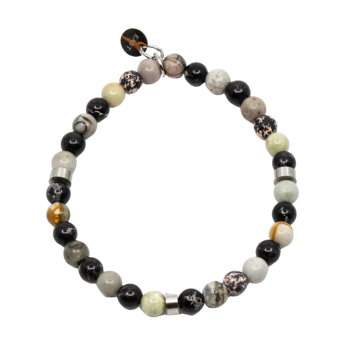 armband brace 7east seveneast seven east warrington m636b grey grå pärlor stenar fri frakt stenungsund