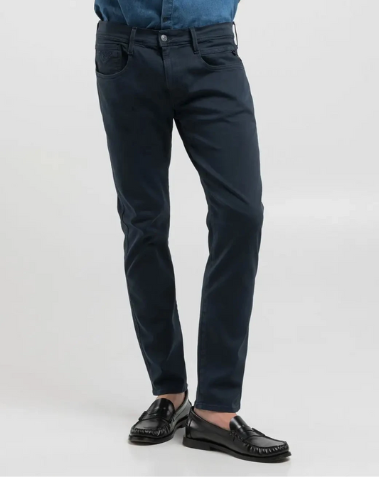 anbass hyperflex jeans replay denim 914 slim fit stretch replayjeans navy blå