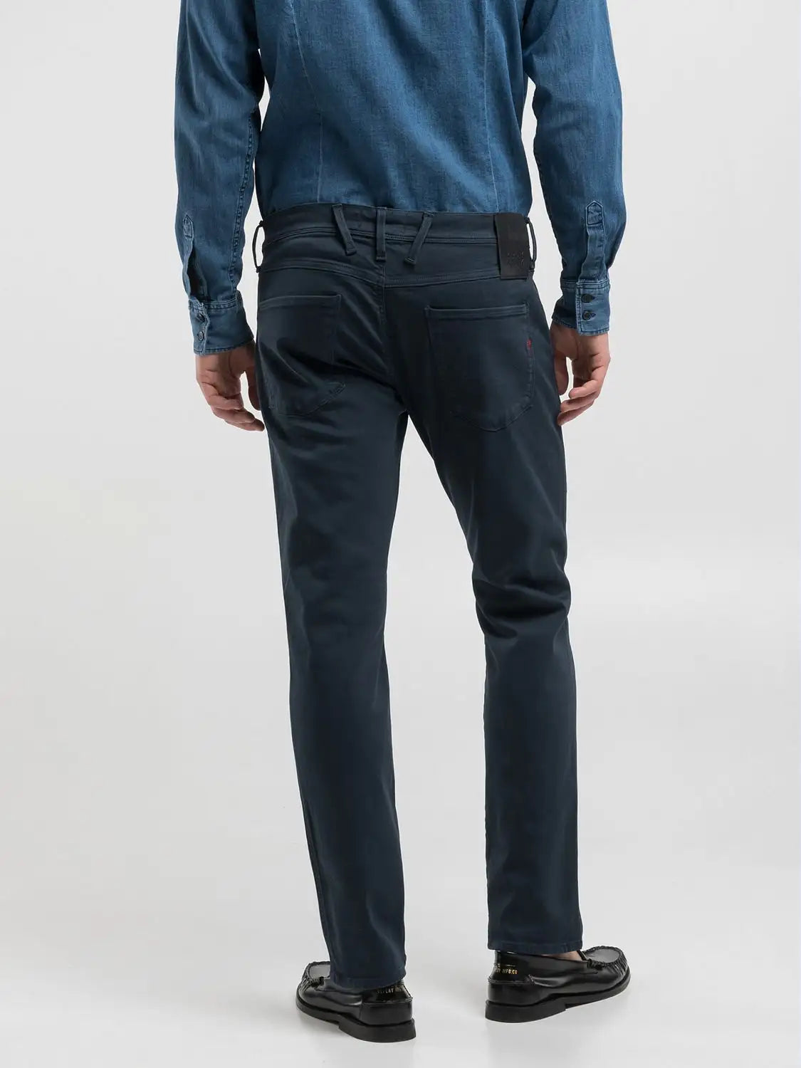 anbass hyperflex jeans replay denim 914 slim fit stretch replayjeans navy blå