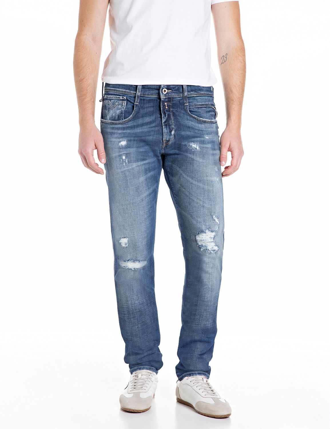 jeans anbass replay 914q replayjeans slim stretch slitna age 10 years denim