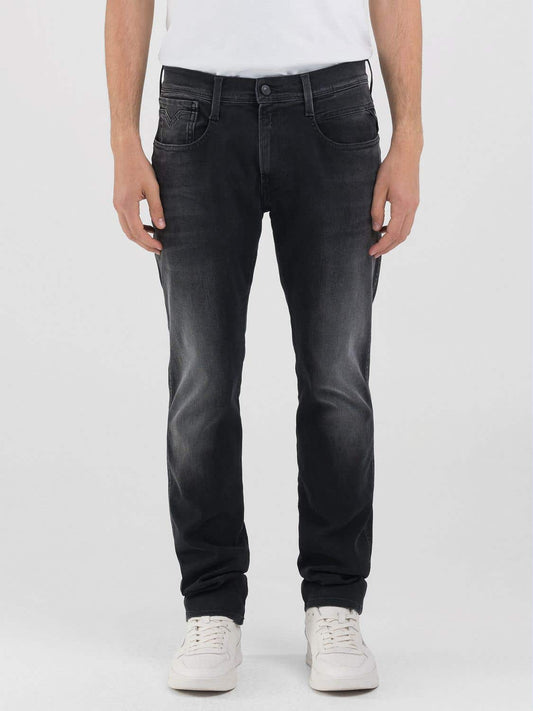 anbass hyperflex replay 914 replay jeans stretch slim fit black svart 72b grey grå
