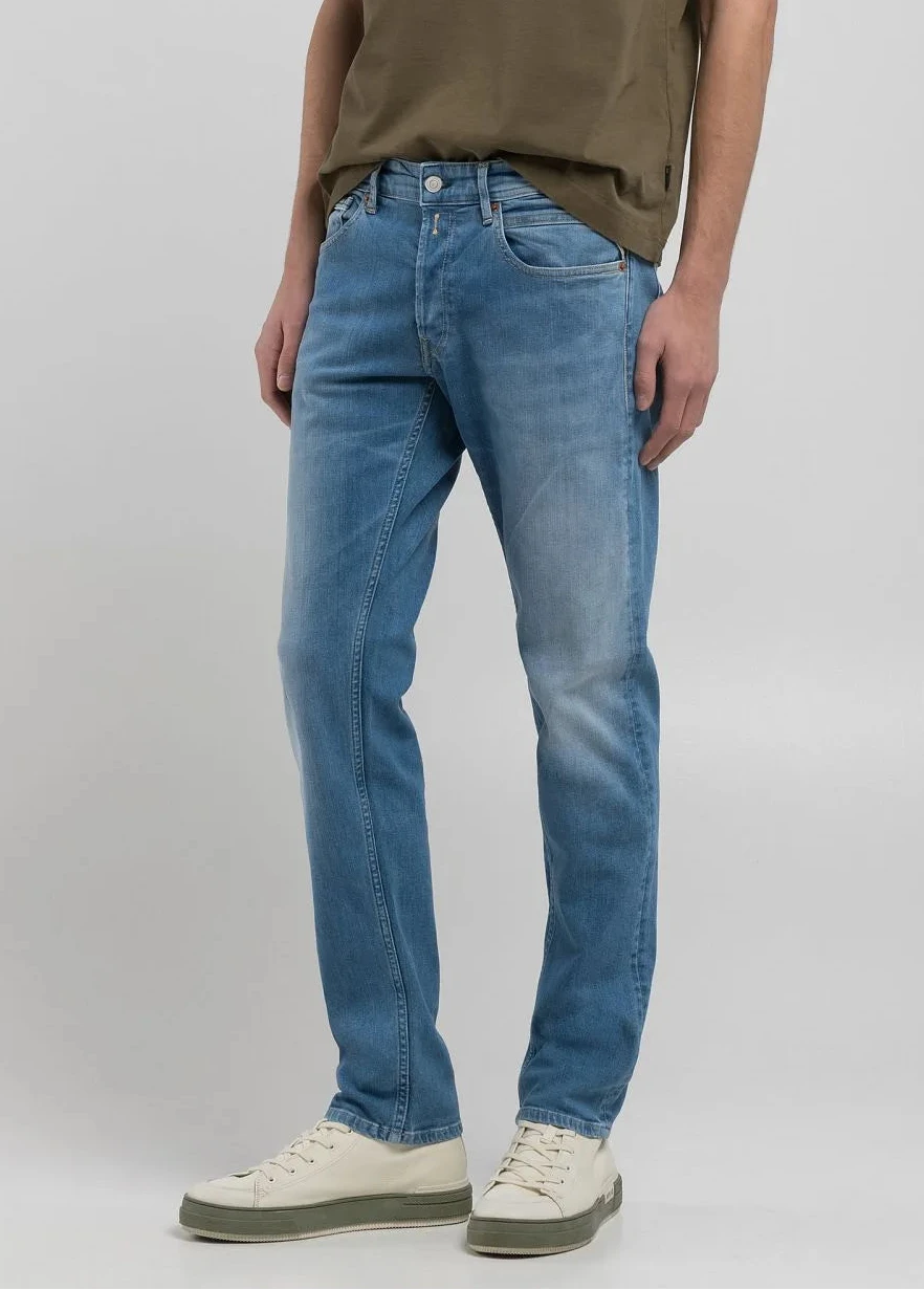 jeans replay grover denim raka jeans regular fit stretch ma972 573 844 ljus jeans