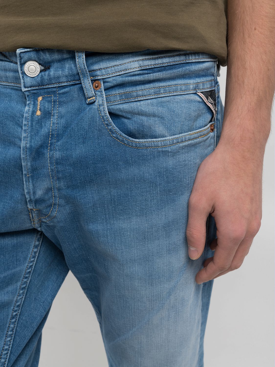 jeans replay grover denim raka jeans regular fit stretch ma972 573 844 ljus jeans