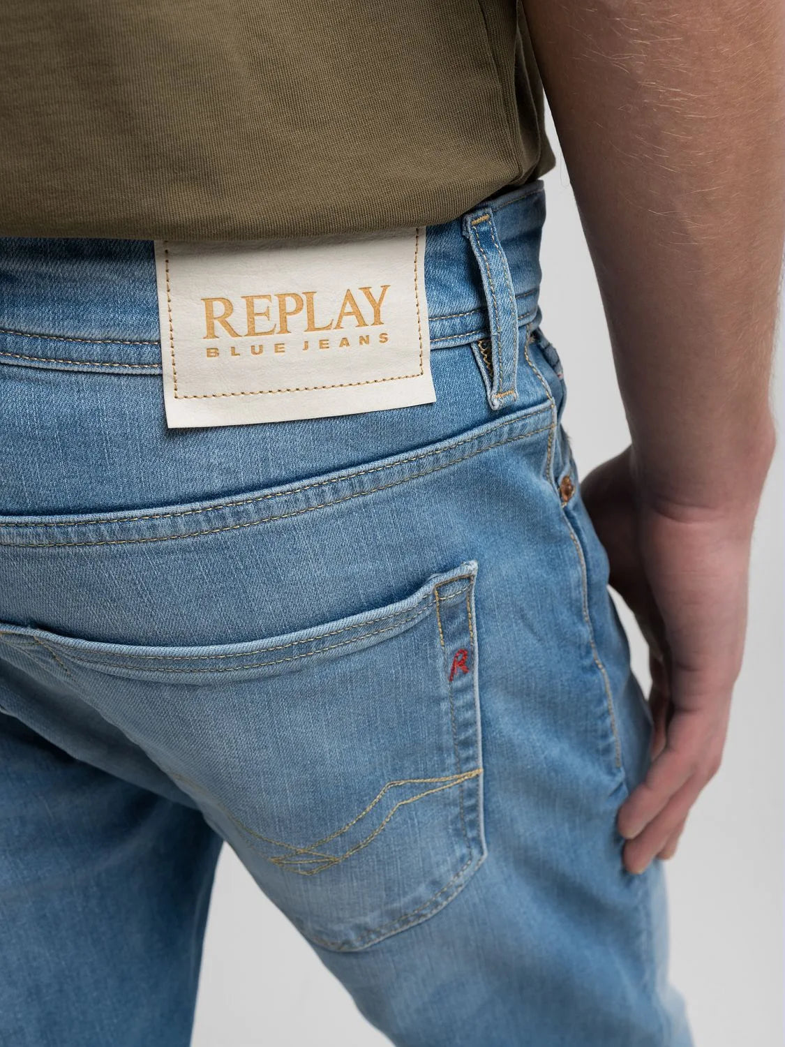 jeans replay grover denim raka jeans regular fit stretch ma972 573 844 ljus jeans