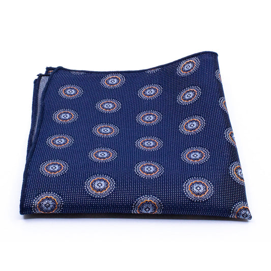 näsduk pocket square seveneast 7east brugsvik n269 grey grå navy blue blå