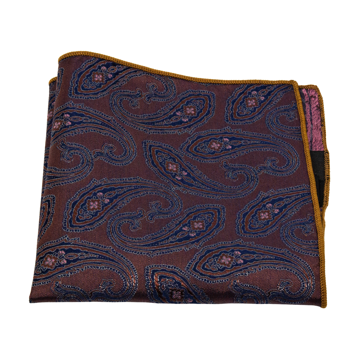 näsduk pocket square 7east seveneast seven east vojens n456 rust red navy paisley fri frakt stenungsund