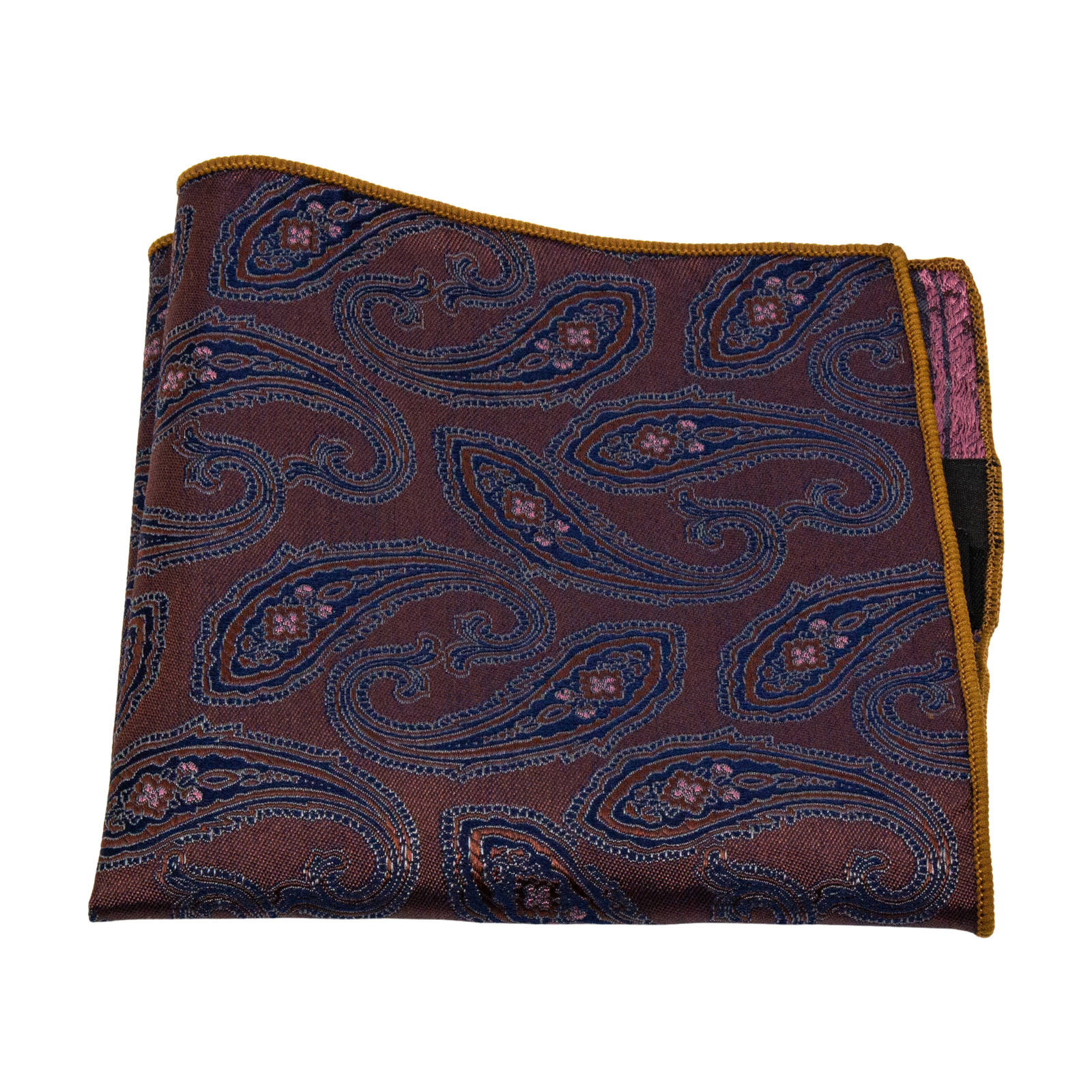 näsduk pocket square 7east seveneast seven east vojens n456 rust red navy paisley fri frakt stenungsund