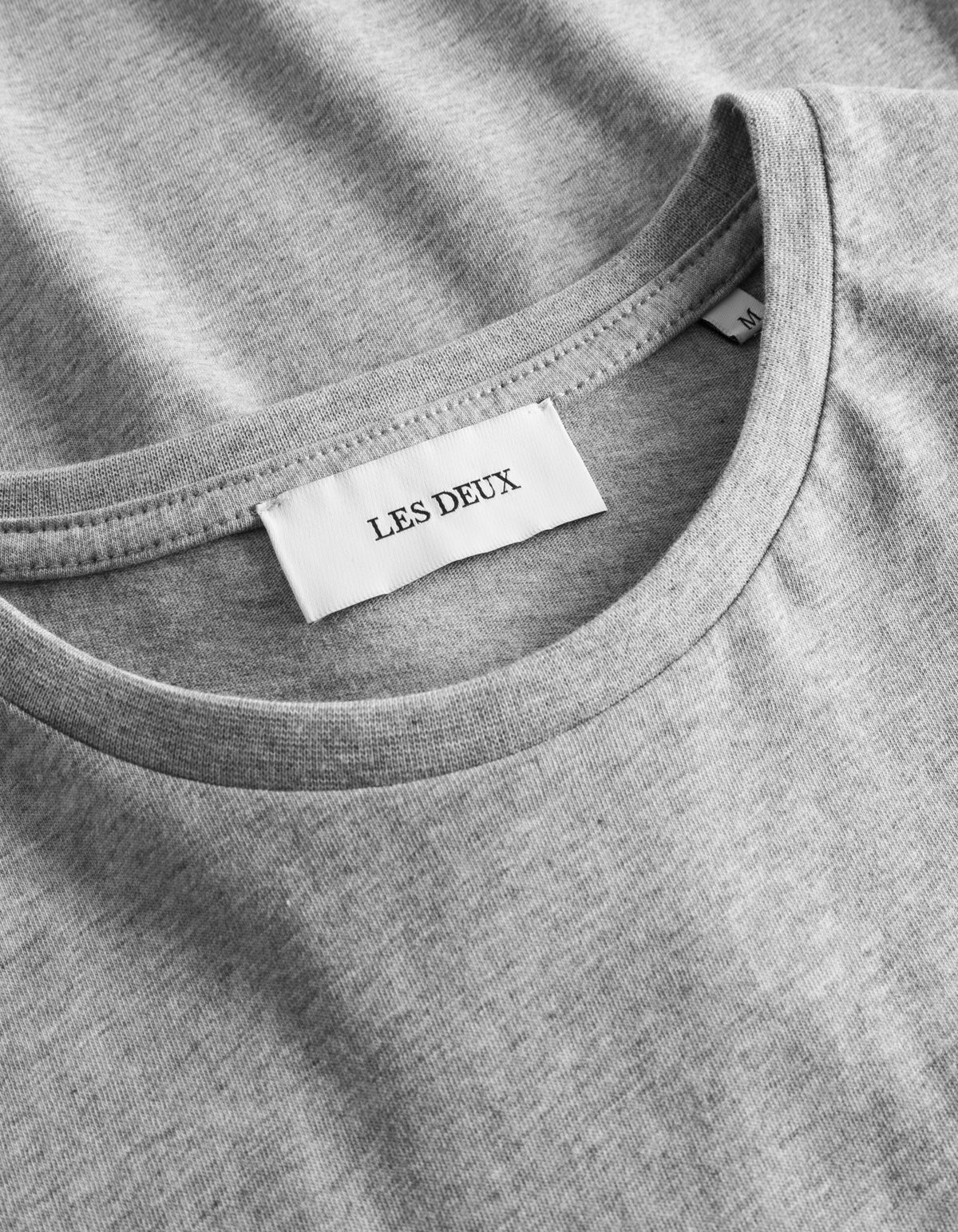 t-shirt tee les deux nörregaard tonal t-shirt grey mealnge grå bomull norregaard