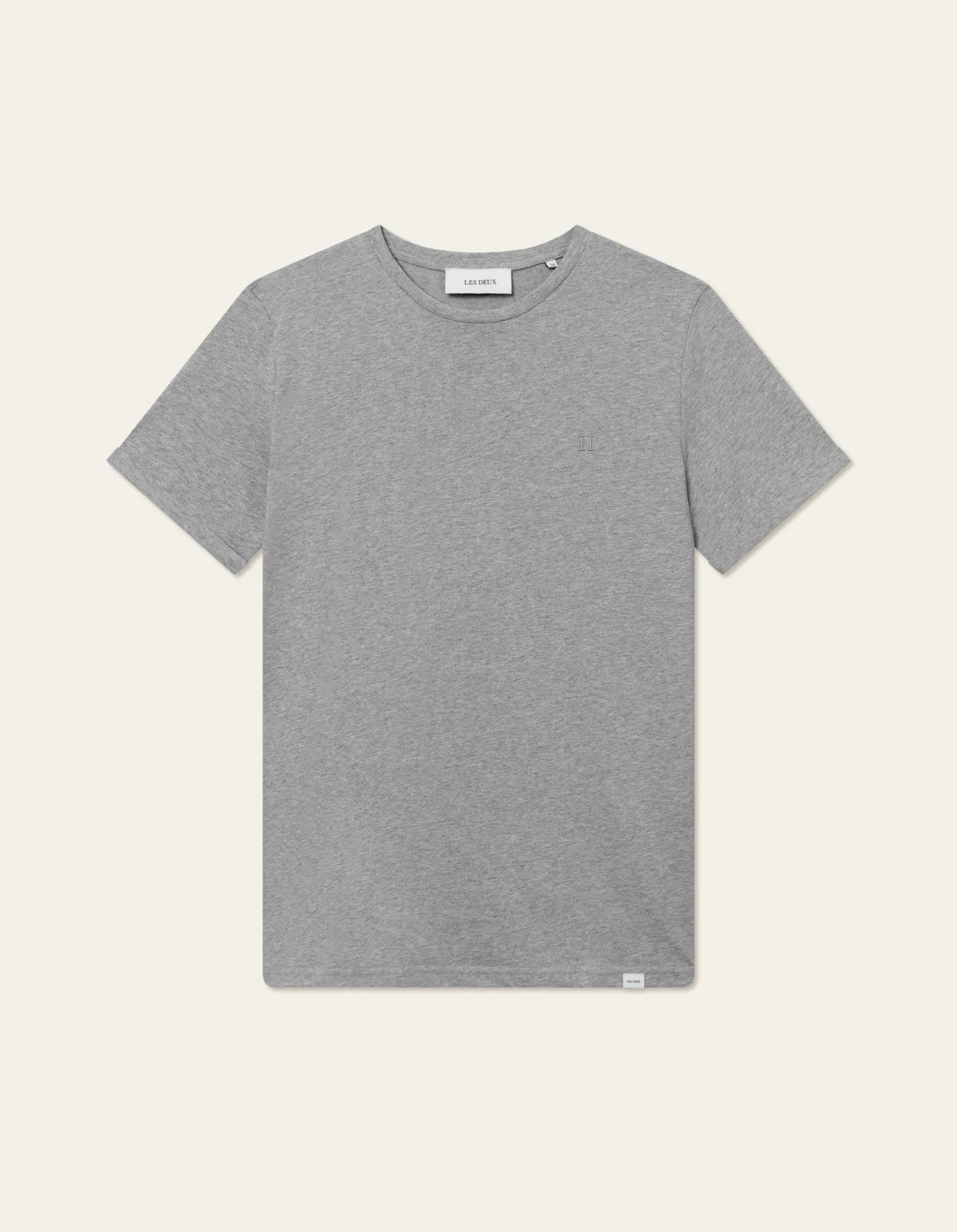 t-shirt tee les deux nörregaard tonal t-shirt grey mealnge grå bomull norregaard
