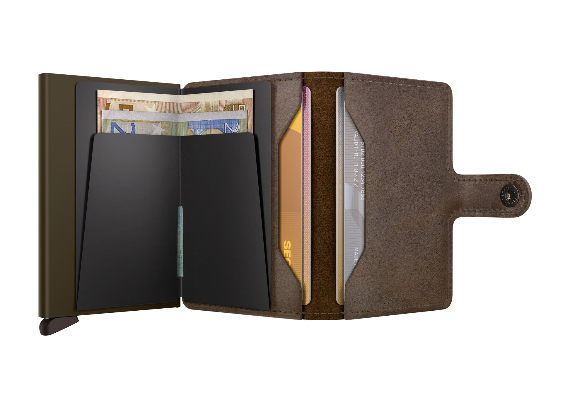 plånbok wallet miniwallet secrid miniwallet vintage oak brun brown green grön korthållare fri frakt stenungsund