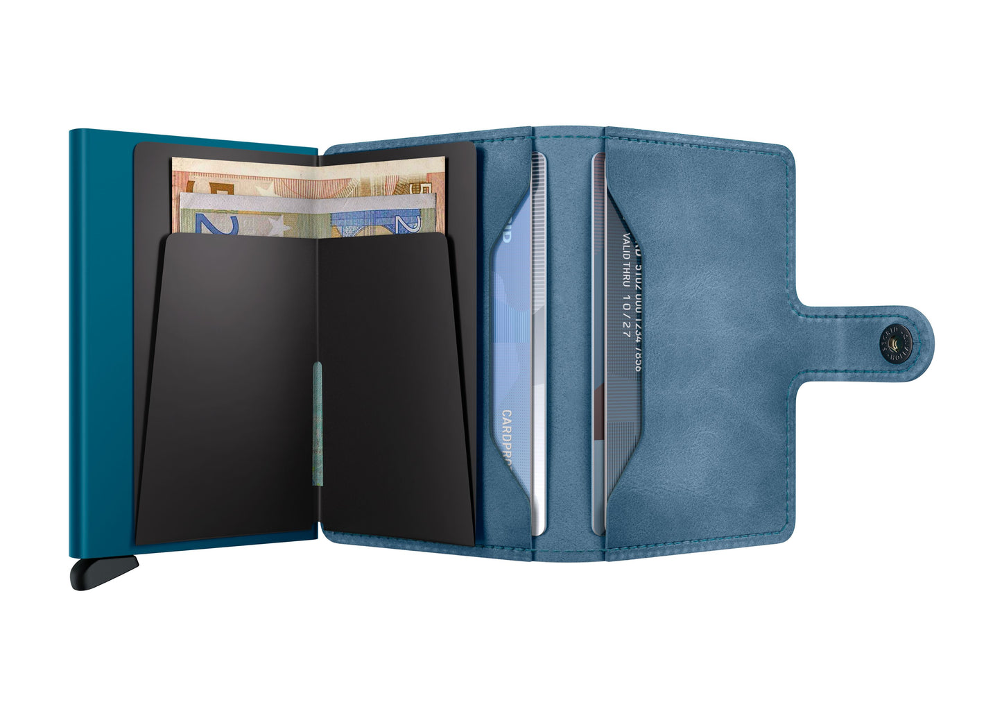 plånbok wallet miniwallet secrid miniwallet vintage teal blue blå korthållare fri frakt stenungsund