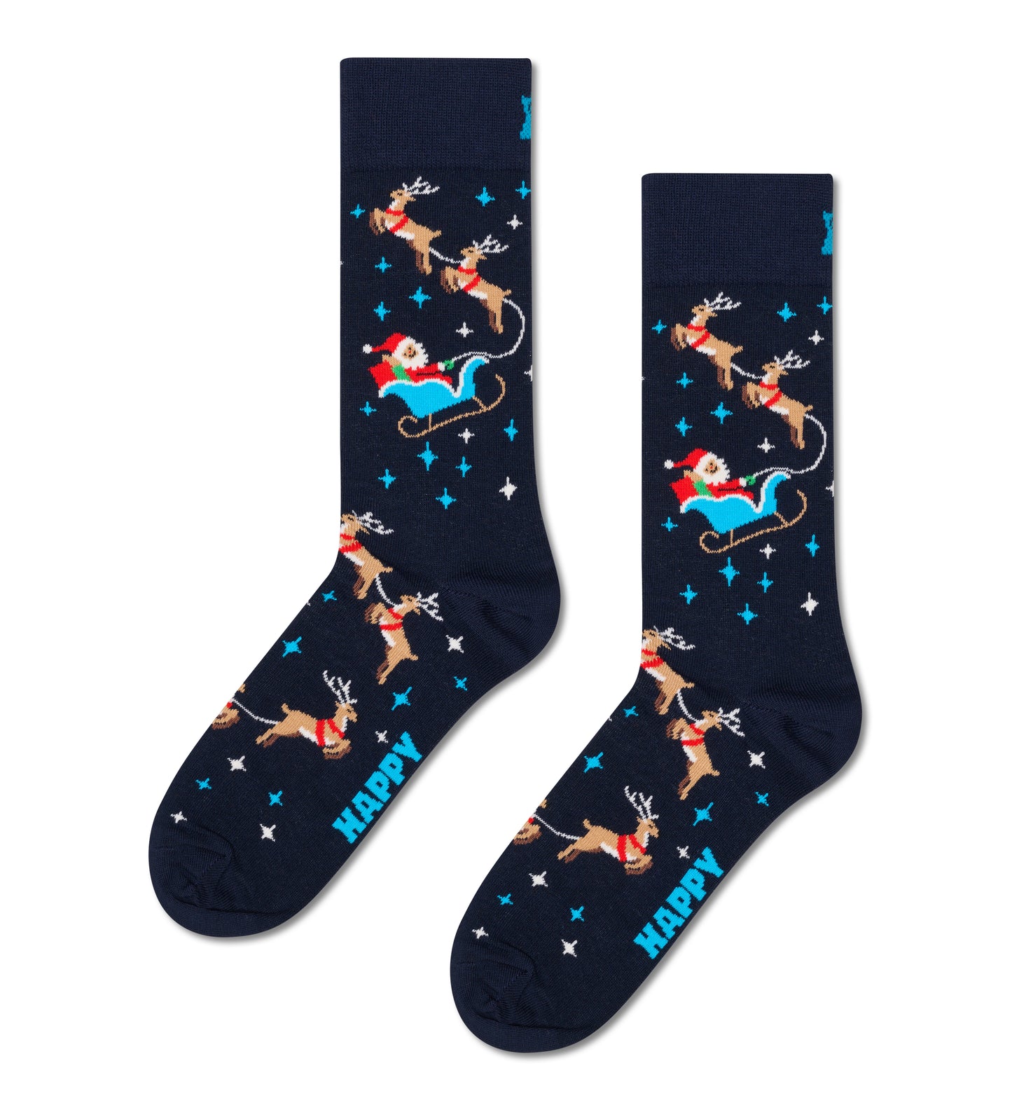 sockar strumpor happysocks julstrumpor happy socks jul sockar sleigh socks tomte renar släde christmas