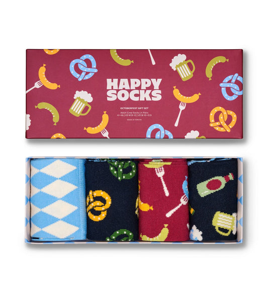 sockar strumpor happysocks happy socks octoberfest gift box socks öl beer korv roliga sockar fri frakt stenungsund