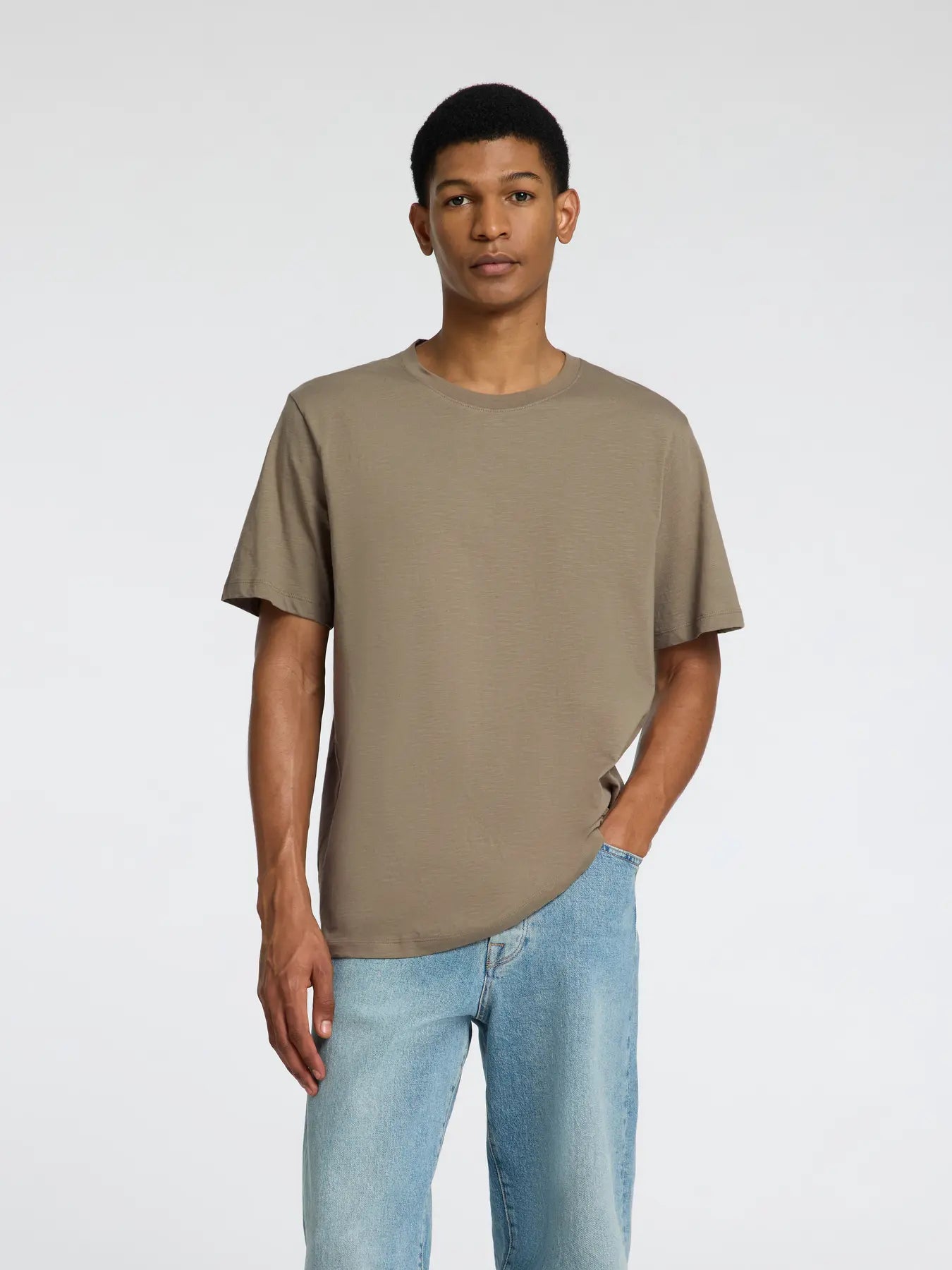 t-shirt tee selected home aspen slub tee vetiver green grön