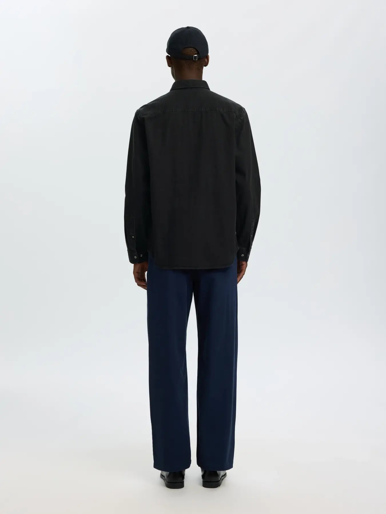 skjorta shirt carlo denim shirt jeansskjorta selected homme black svart fri frakt stenungsund