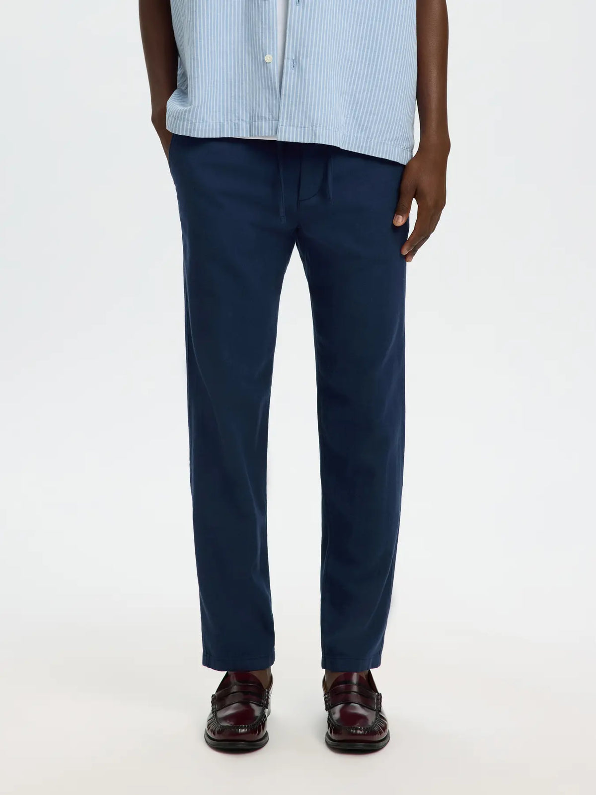 byxor linne byxor linen pants selected homme brody linen pants linnebyxor linenpants linne linen dark sapphire navy blue blå pants