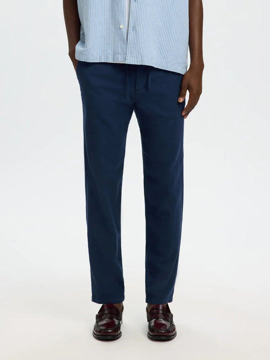 byxor linne byxor linen pants selected homme brody linen pants linnebyxor linenpants linne linen dark sapphire navy blue blå pants