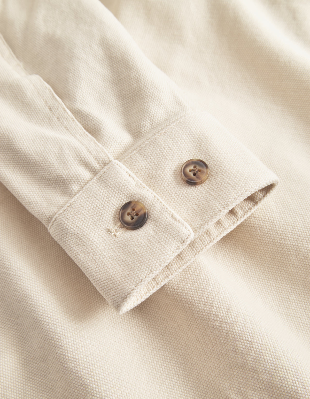 overshirt les deux robert canvas jacket ivory sand beige dragkedja zip överskjorta jacka