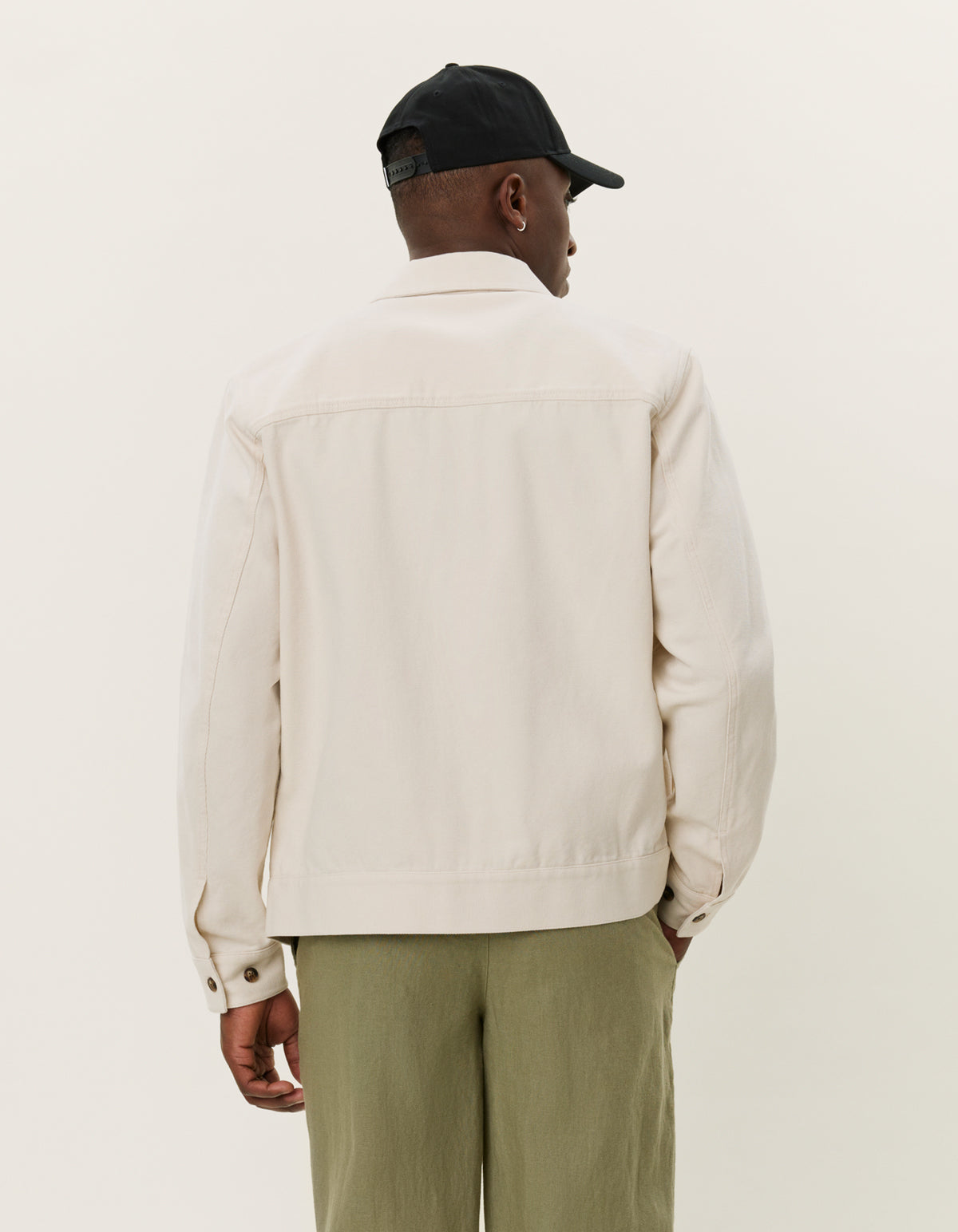overshirt les deux robert canvas jacket ivory sand beige dragkedja zip överskjorta jacka
