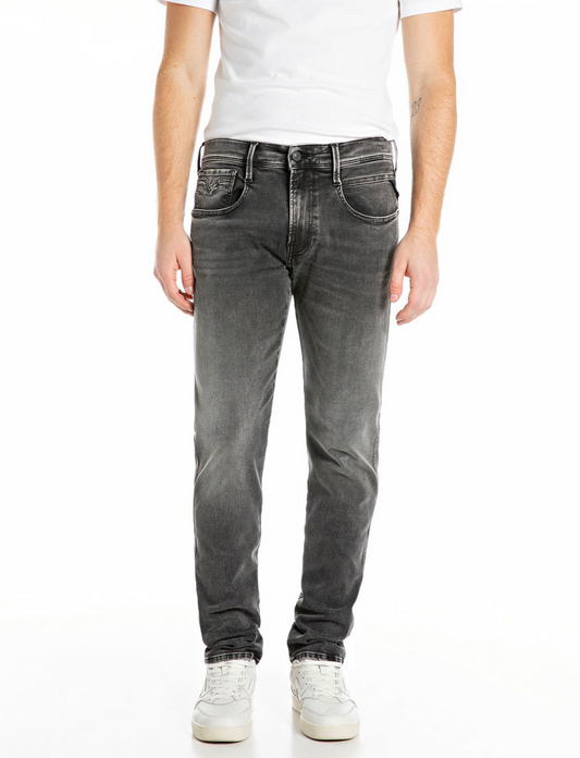 jeans replay anbass hyperflex 914y o4b stretch slim fit replayjeans grå svart fri frakt stenungsund