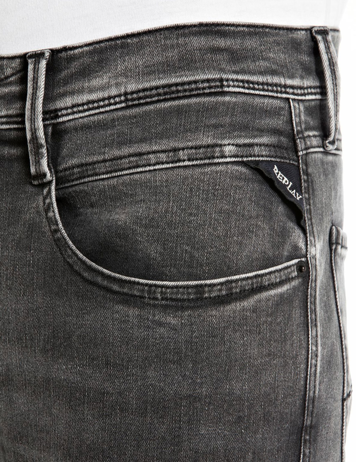 jeans replay anbass hyperflex 914y o4b stretch slim fit replayjeans grå svart fri frakt stenungsund
