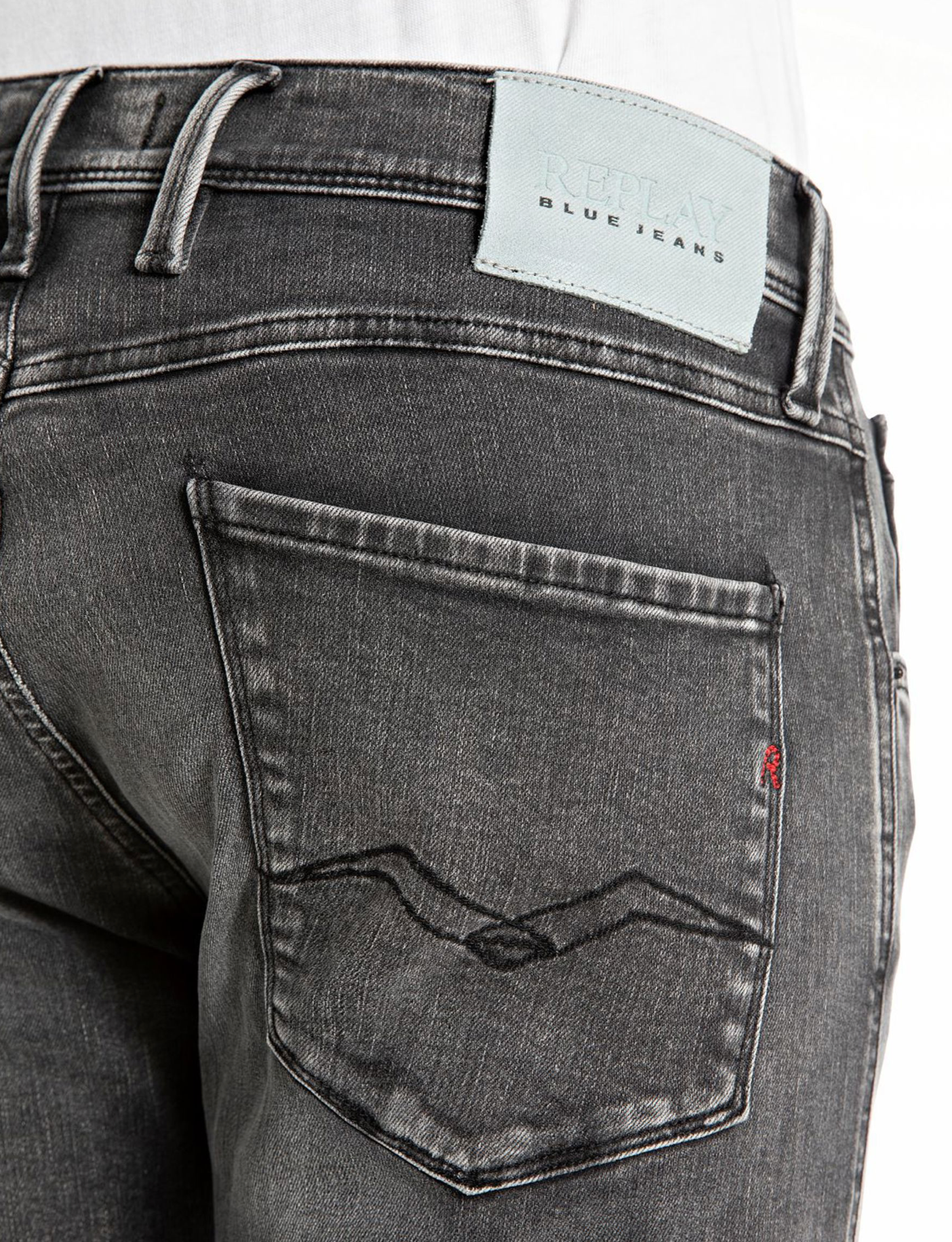 jeans replay anbass hyperflex 914y o4b stretch slim fit replayjeans grå svart fri frakt stenungsund