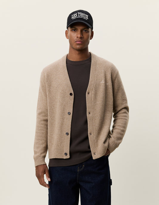 cardigan tröja signature knitted cardigan les deux knappar ark sand beige fri frakt stenungsund