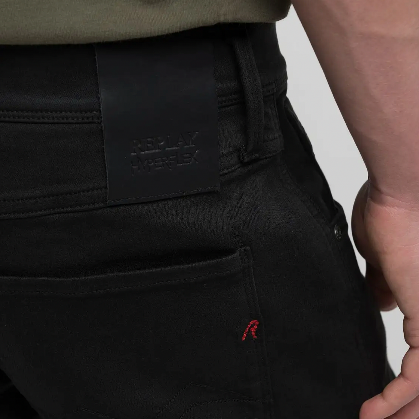 anbass hyperflex replay 914 replay jeans stretch slim fit black svart color edition