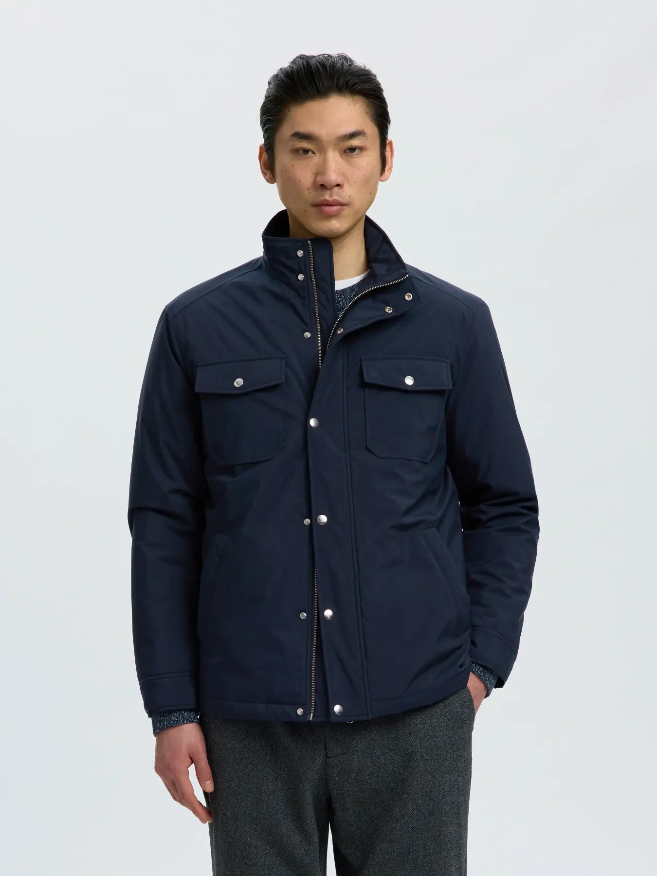 jacka jacket selected homme mattis jkt höst jacka höstjacka sky captain navy blue blå fri frakt stenungsund