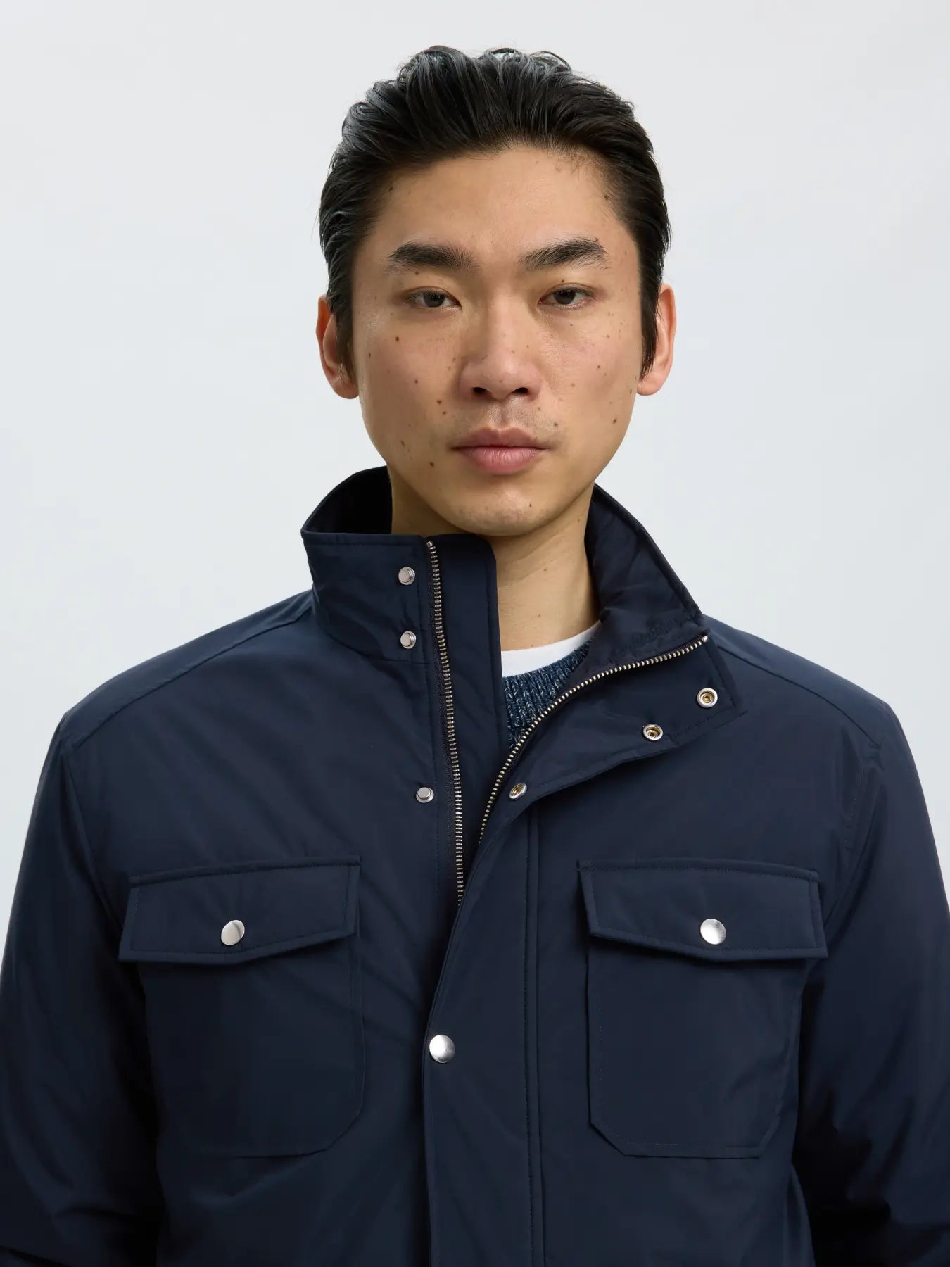 jacka jacket selected homme mattis jkt höst jacka höstjacka sky captain navy blue blå fri frakt stenungsund