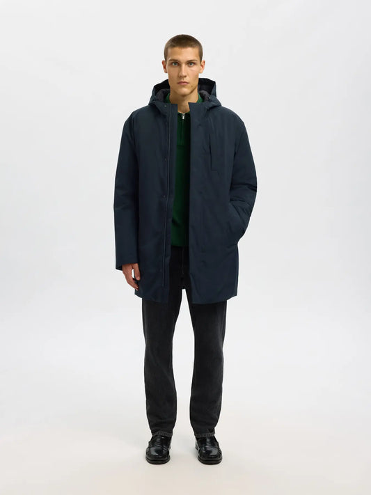 jacka selected homme franklin urban tech parka vinterjacka parkas black svart