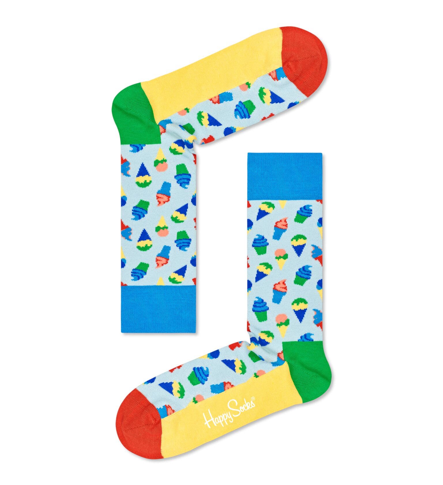 sockar strumpor happy socks happysocks tropical day gift box 4pack roliga sockar mönstrade sockar