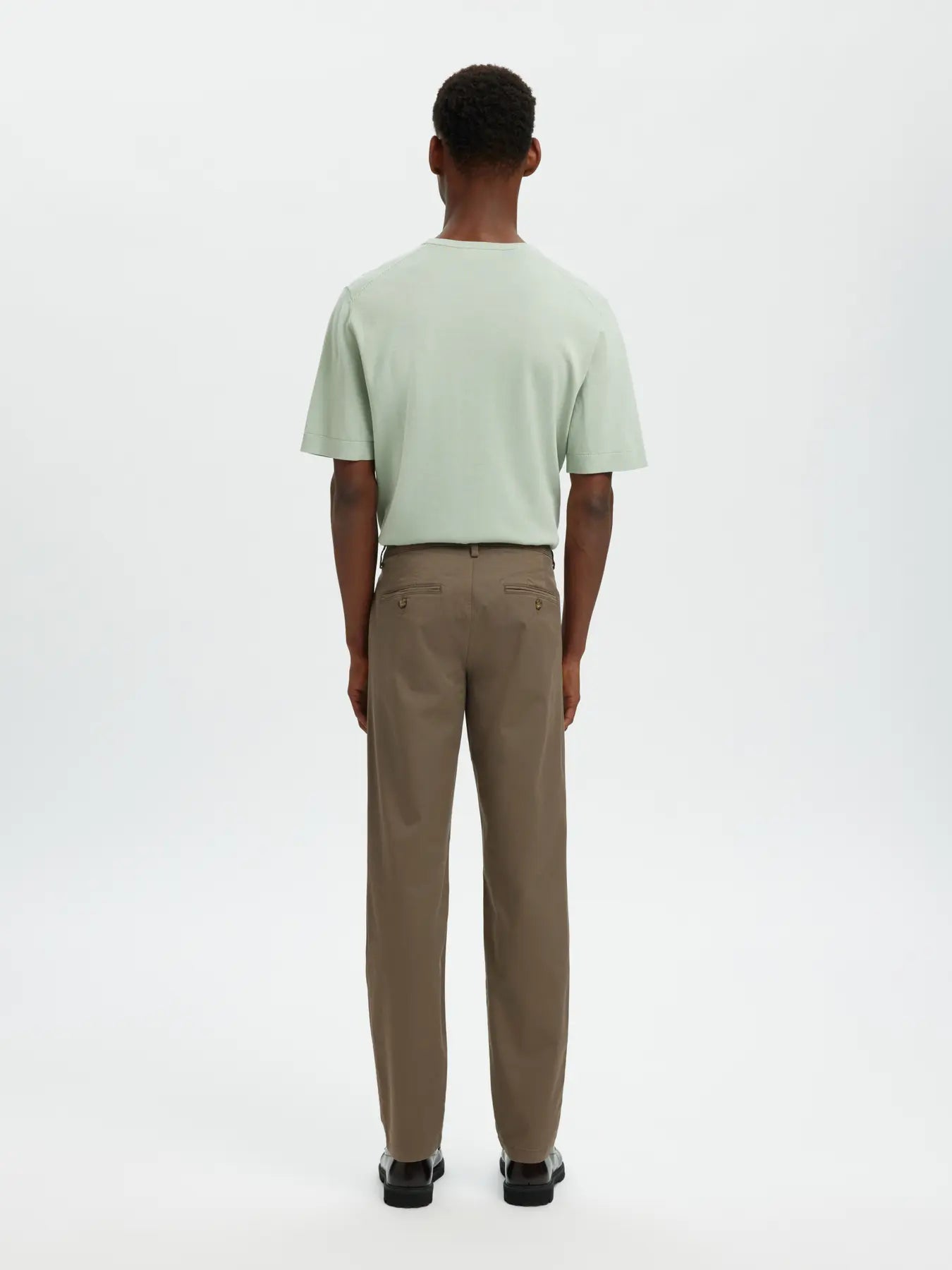 chinos byxor new miles 175 flex selected homme pants stretch morel brown brun beige