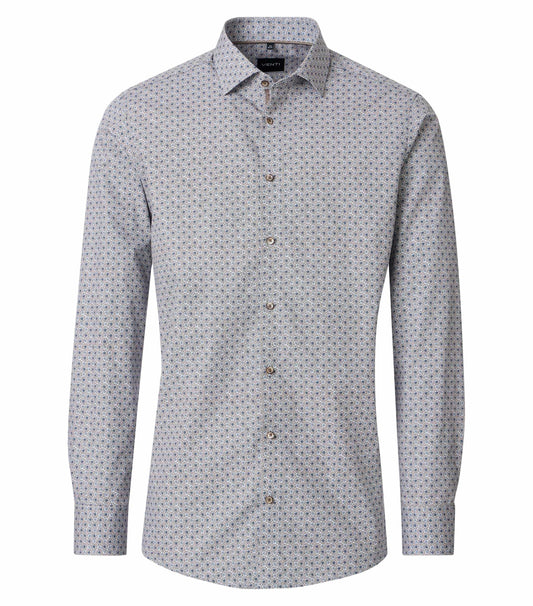 skjorta shirt venti venti shirts modern fit regular fit kostym skjorta brown blue print vit brun blå fri frakt stenungsund