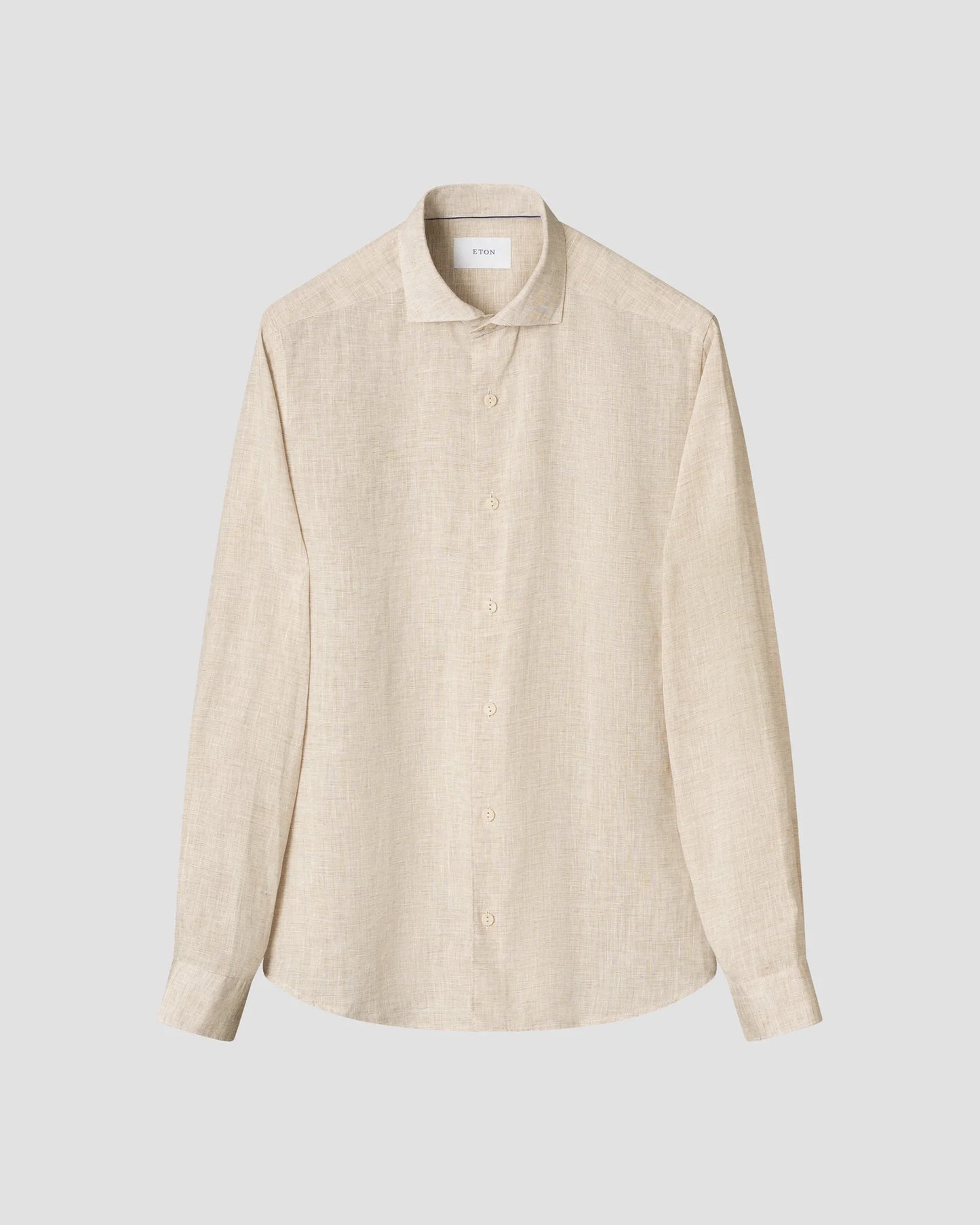 skjorta shirt eton etonshirts solid linen linne skjorta linen shirt linneskjorta light beige sand sommarskjorta