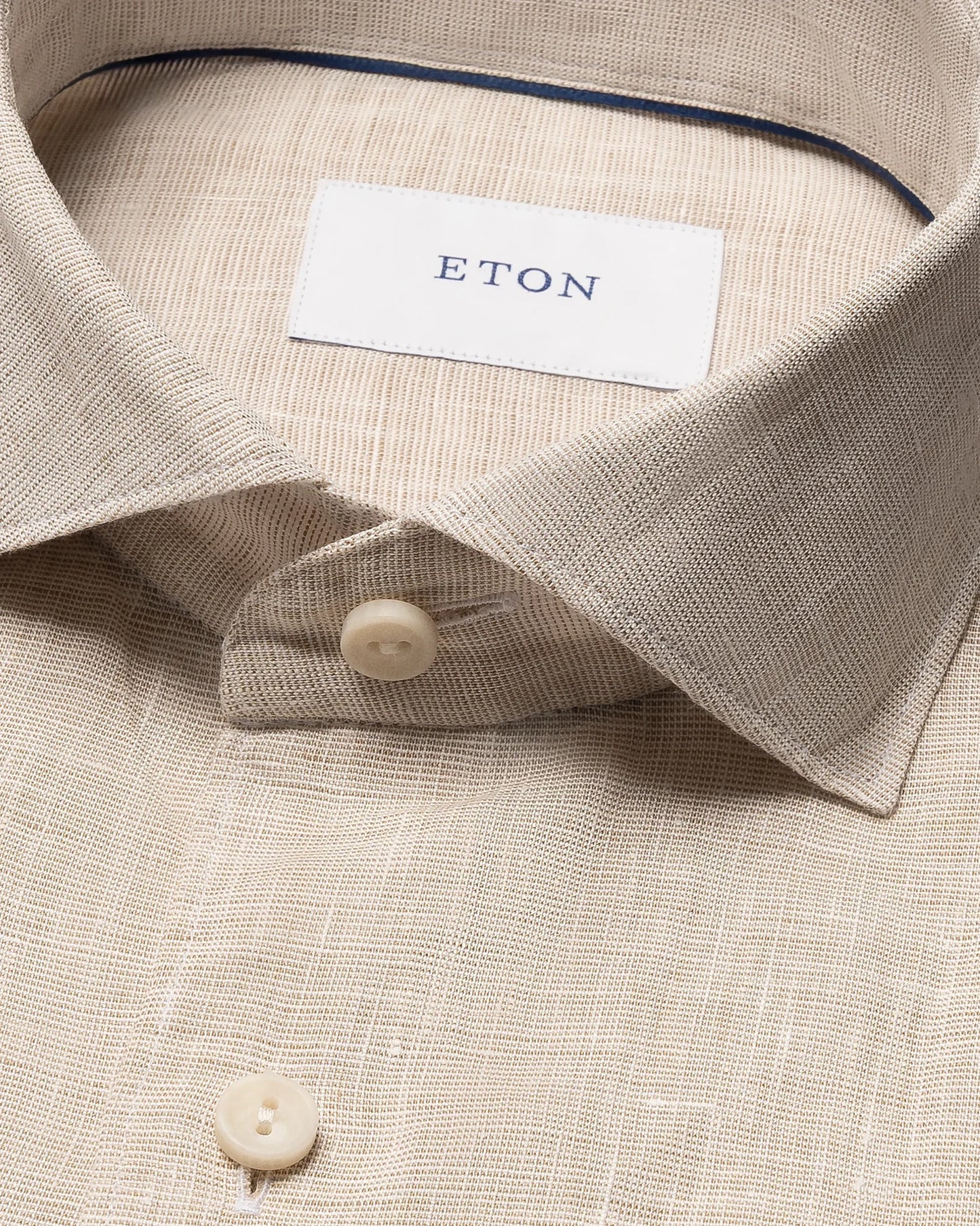 skjorta shirt eton etonshirts solid linen linne skjorta linen shirt linneskjorta light beige sand sommarskjorta