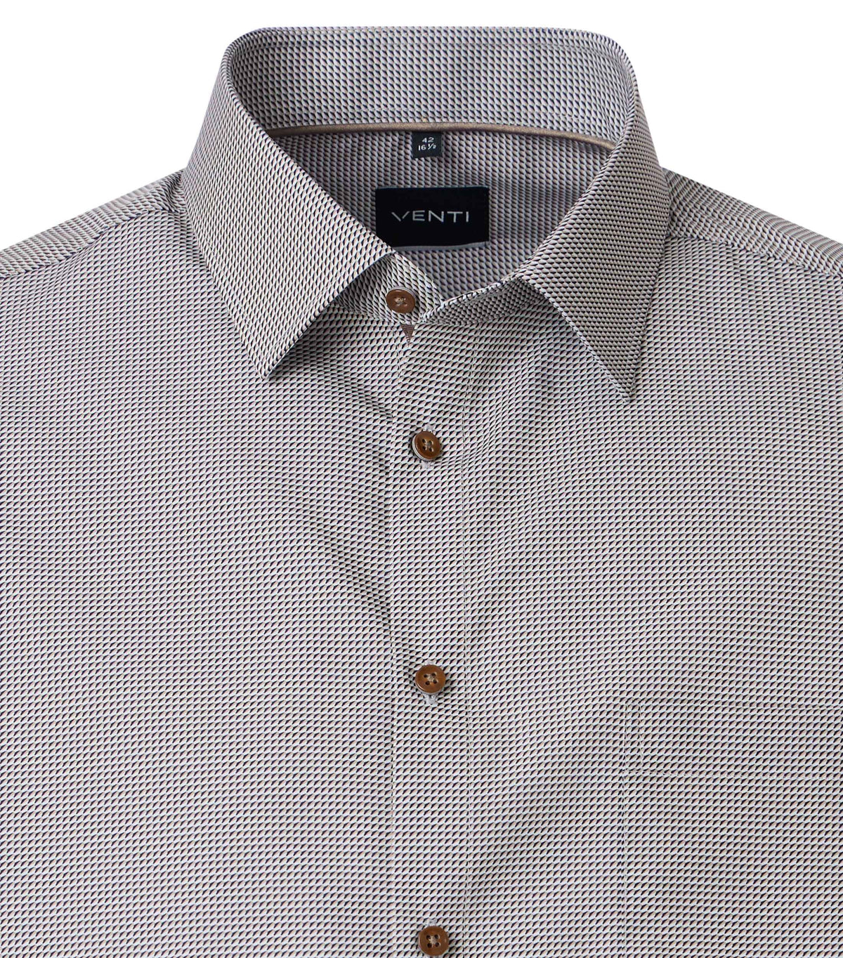 skjorta shirt venti venti shirts modern fit regular fit micro pattern beige black svart kostym skjorta fri frakt stenungsund