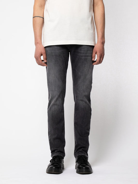 lean dean black eyes nudie jeans nudiejeans denim stretch slim fit tapered fit grå gråa jeans