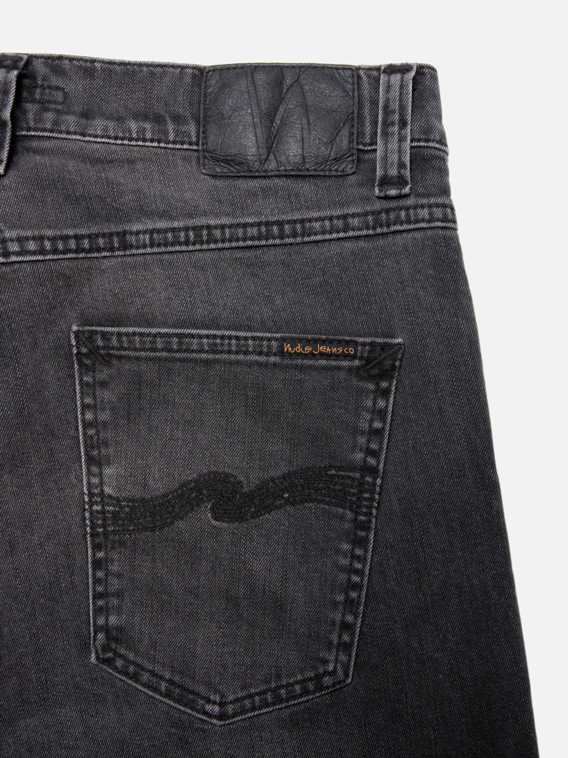 lean dean black eyes nudie jeans nudiejeans denim stretch slim fit tapered fit grå gråa jeans