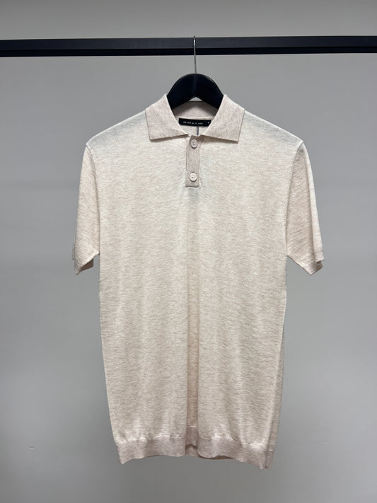 pikè pike brand island bryson ss polo knit piketröja pike tröja ecru sand beige krage