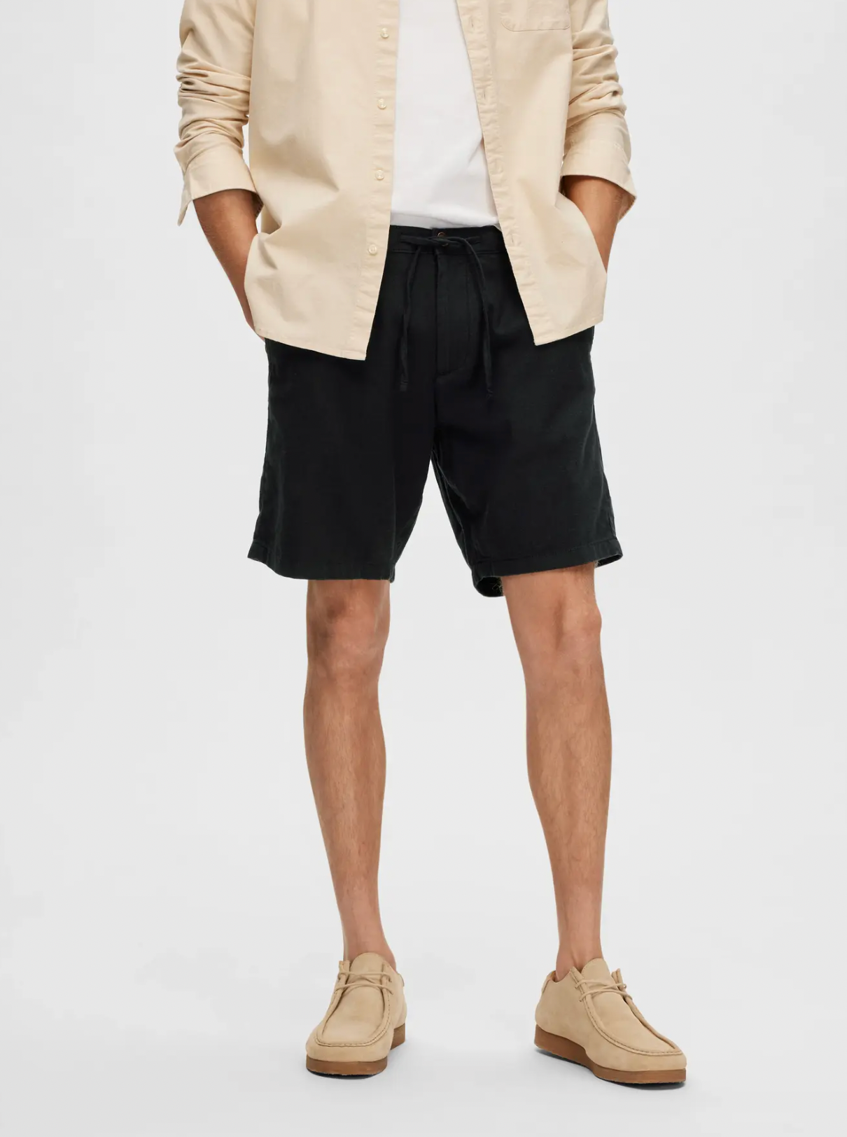 shorts linne linen linne shorts linen shorts selected homme brody linen shorts kortbyxor linneshorts linenshorts black svart linne linen