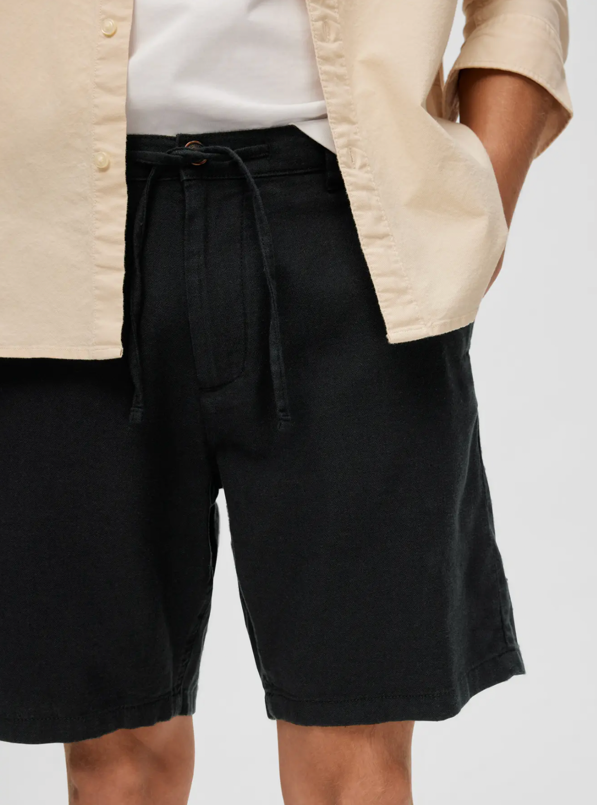 shorts linne linen linne shorts linen shorts selected homme brody linen shorts kortbyxor linneshorts linenshorts black svart linne linen