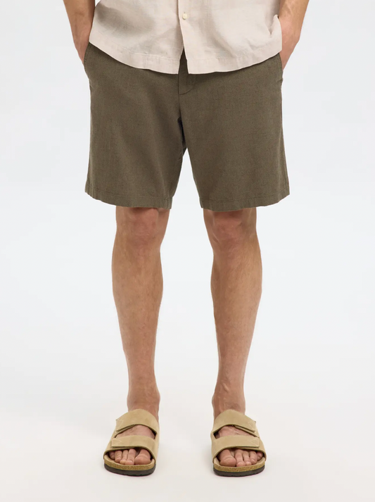Brody Linen Shorts Forest Night