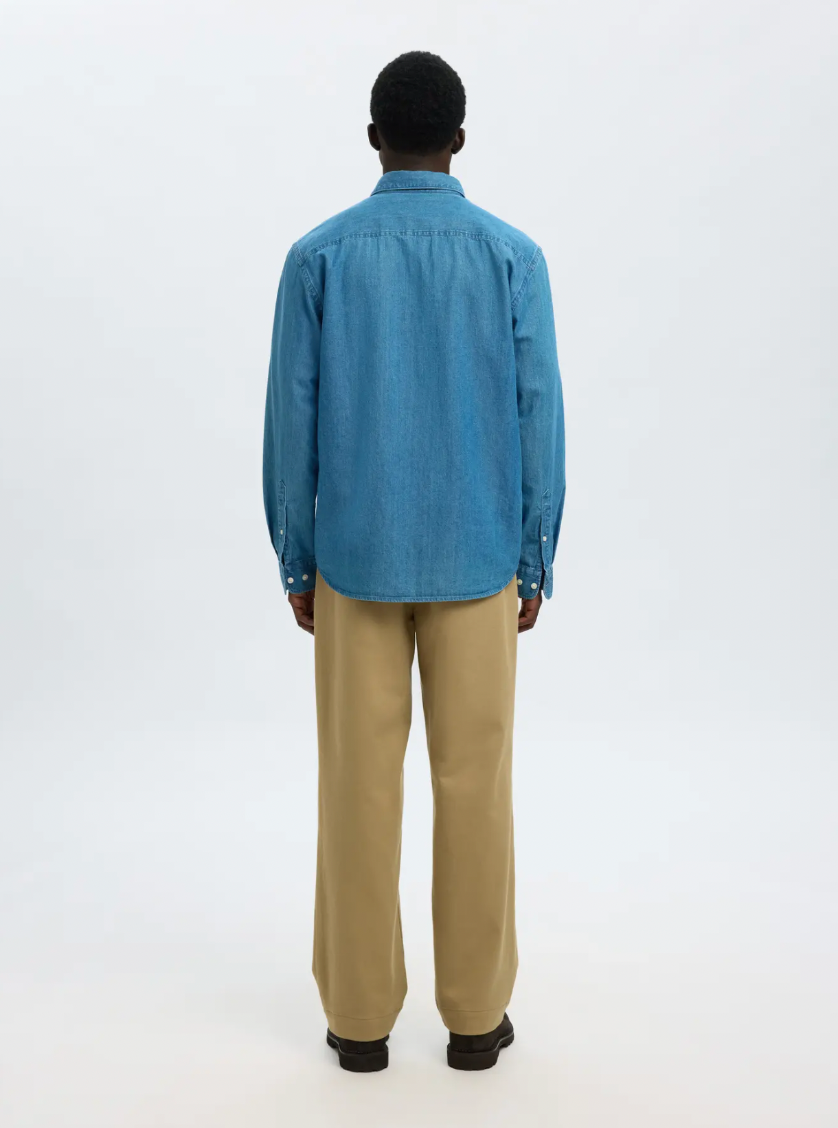 skjorta jeansskjorta denimshirt selected homme shirt indigo regular fit blå medium blue