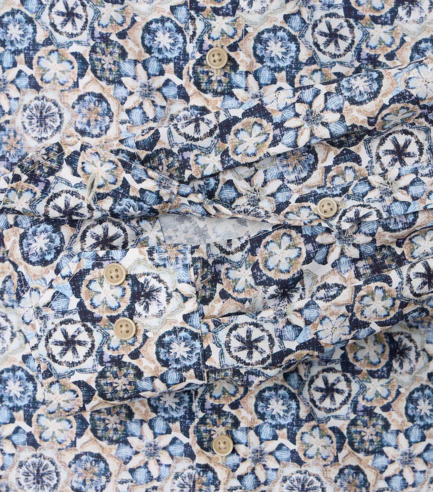 skjorta shirt venti modern fit multi flower blommor blå blue mönstrad skjorta regular fit